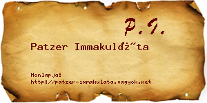 Patzer Immakuláta névjegykártya